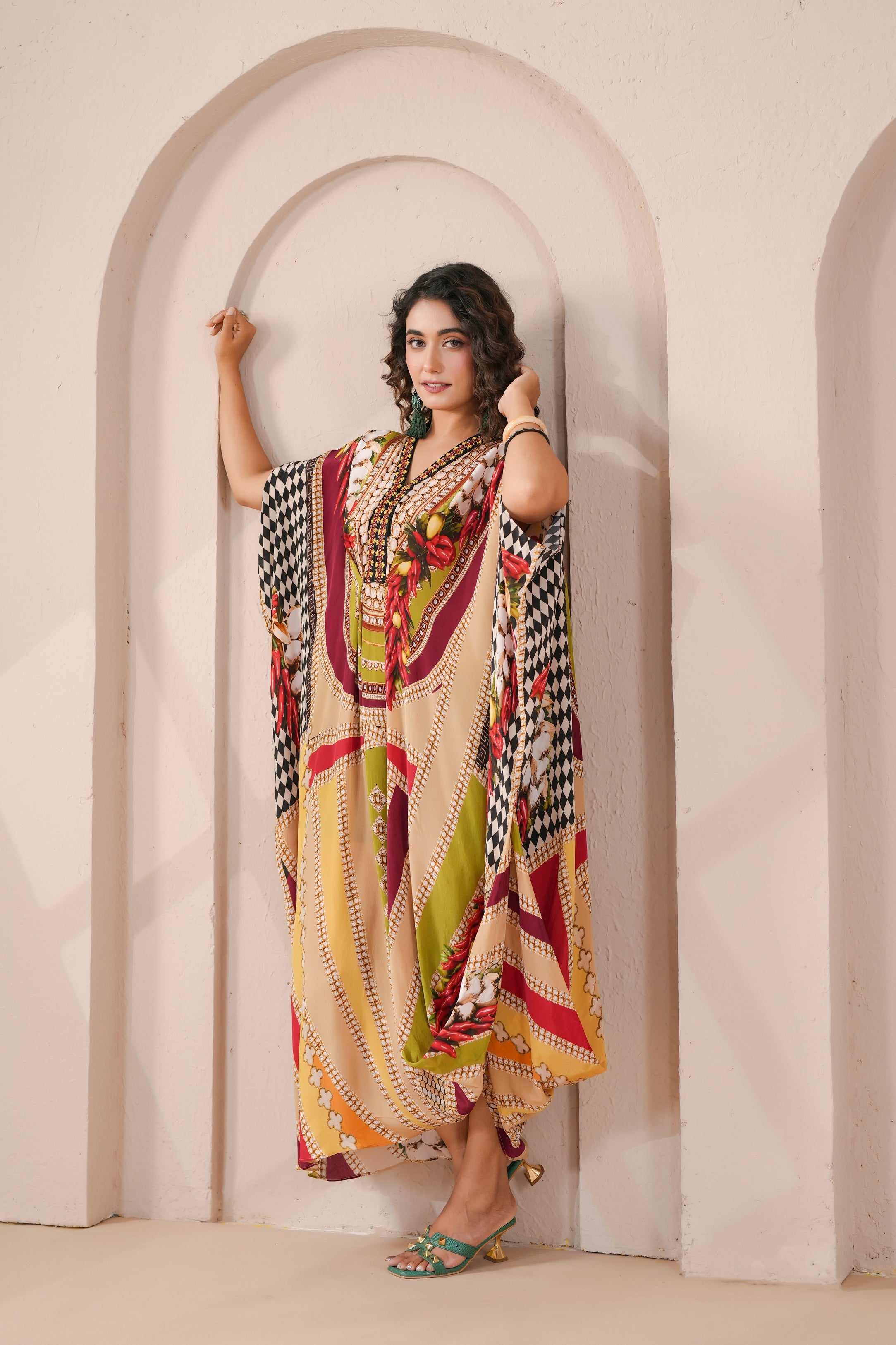 Botanical Printed Viscose Silk Dress