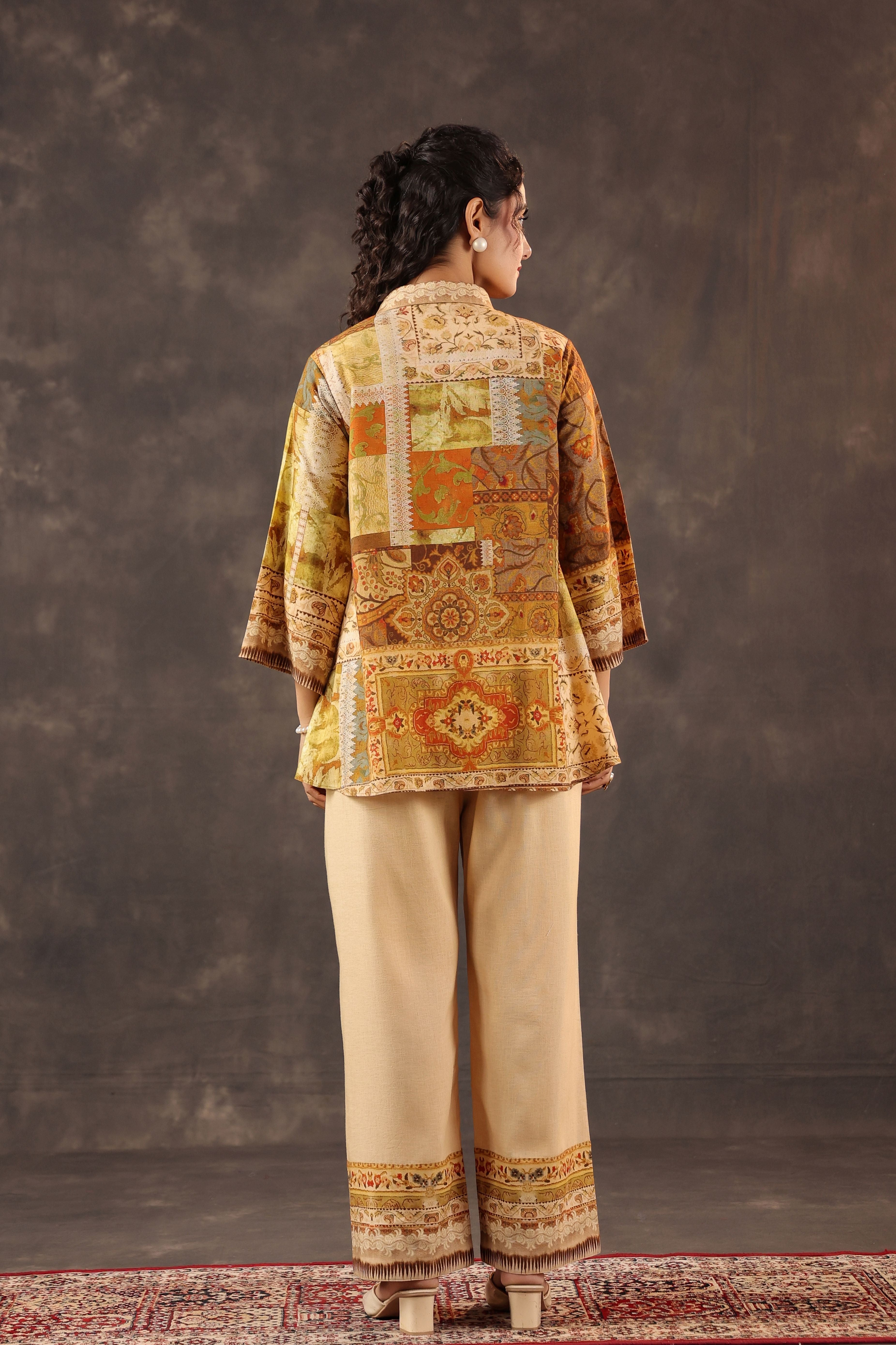 Desert Amber Printed Linen Co-Ord Set