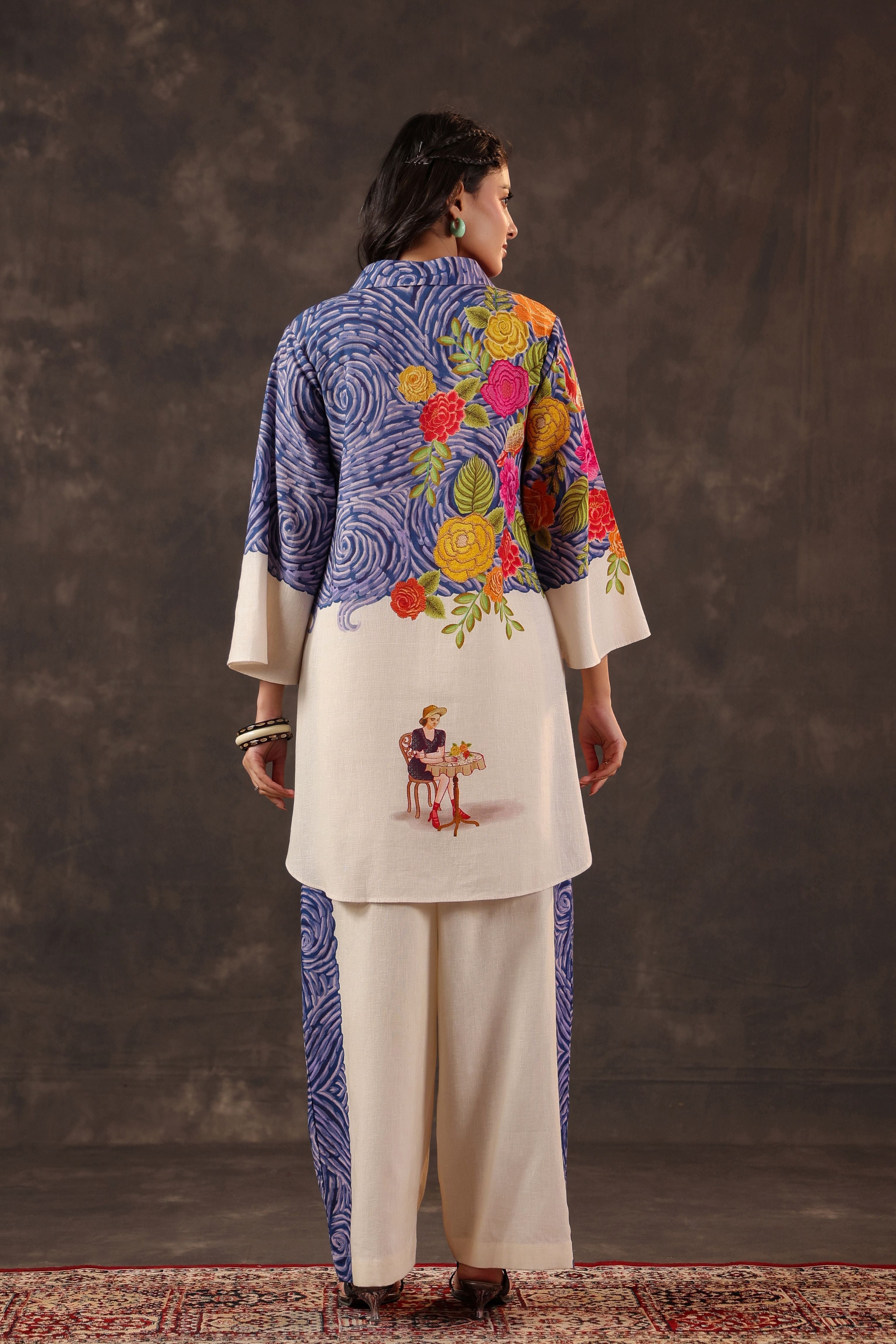 Sand Ivory Printed Linen Co-Ord Set