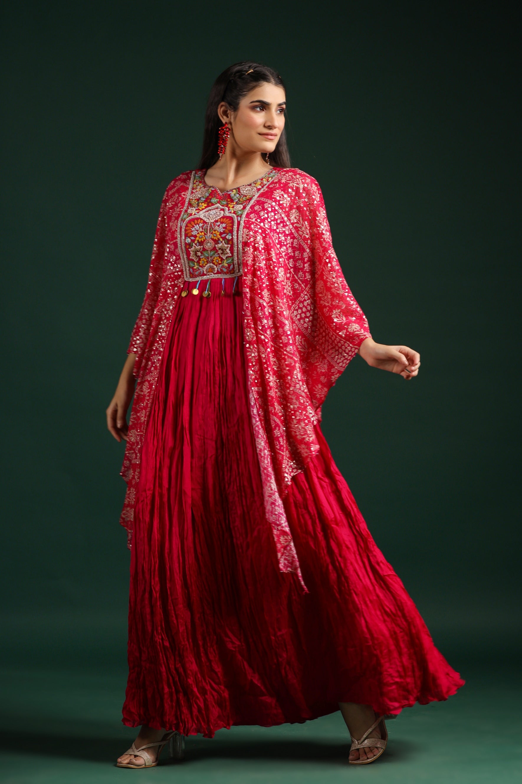 Rani Pink Premium Georgette Silk Gown