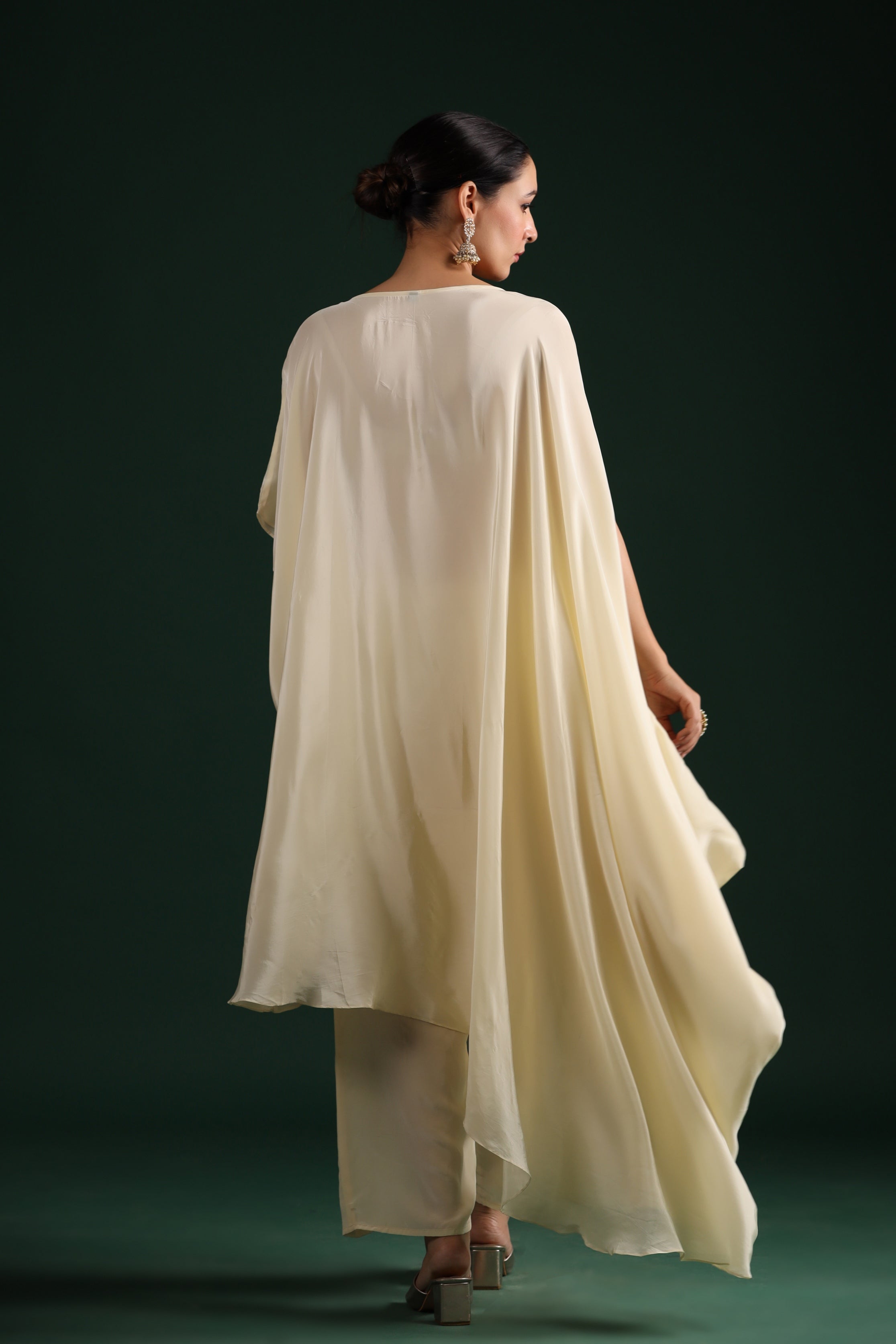 Ivory Embellished Asymmetrical Tunic & Pants