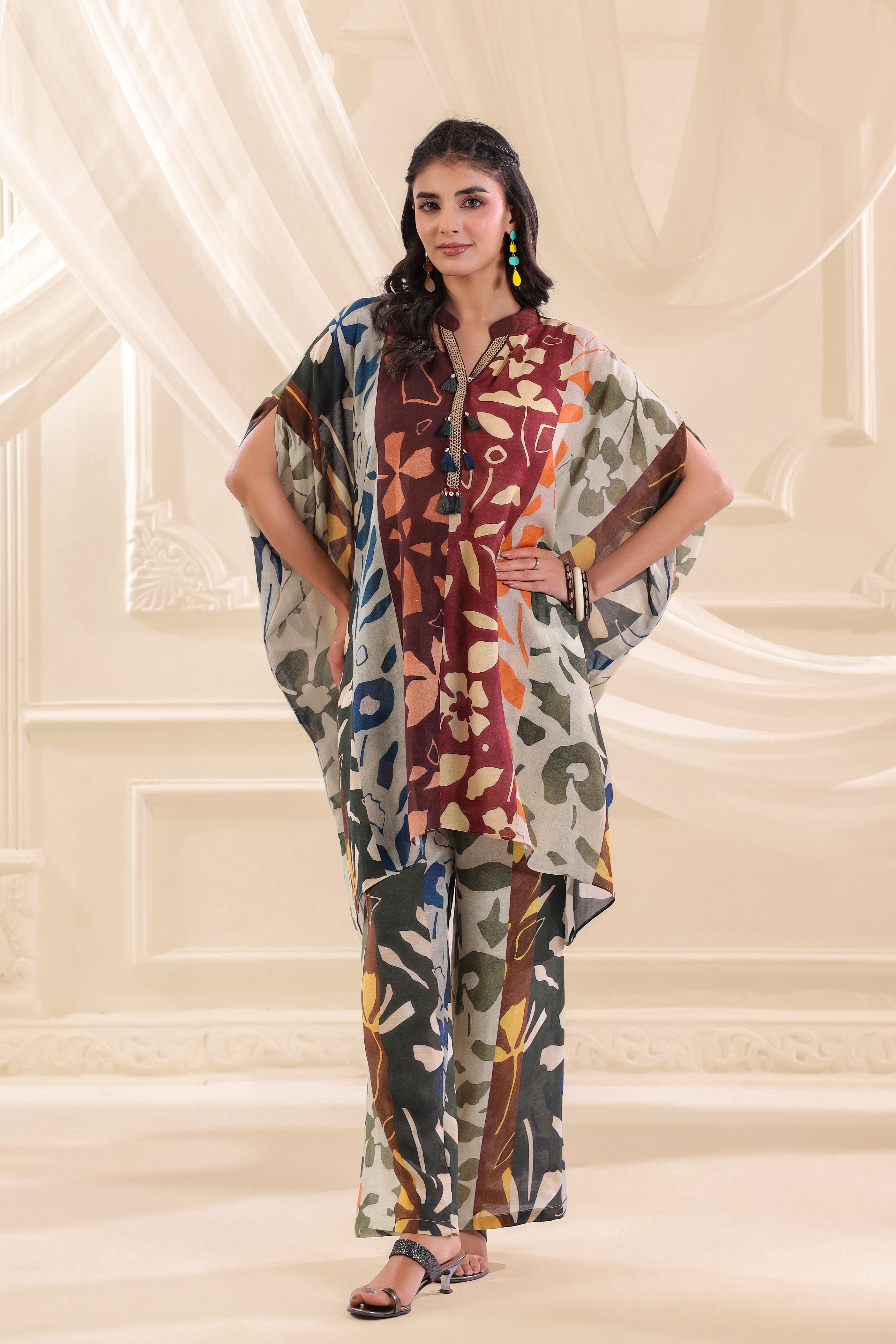 Colorburst Printed Linen Co-Ord Set