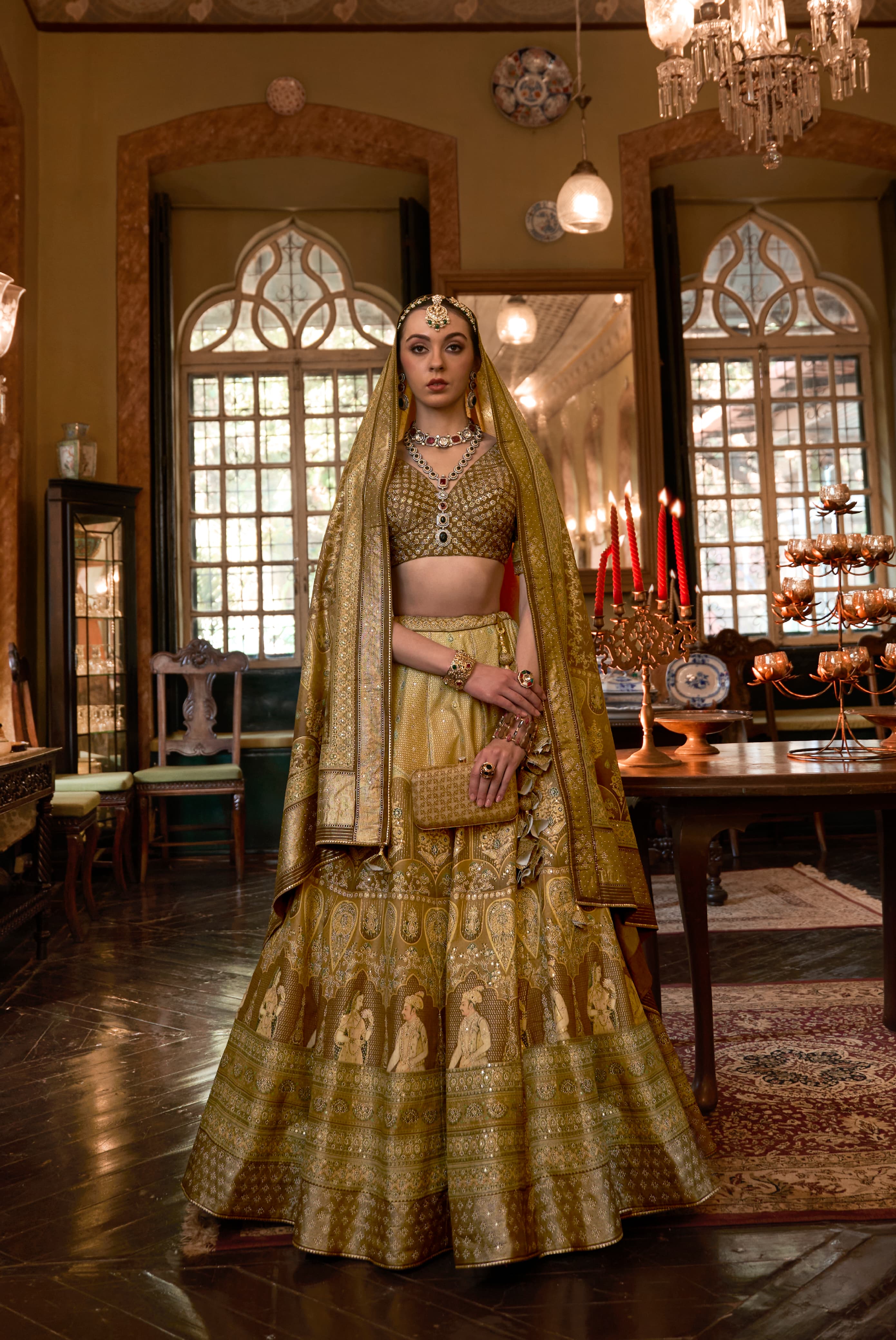 Corn Yellow Embroidered Premium Silk Lehenga Set