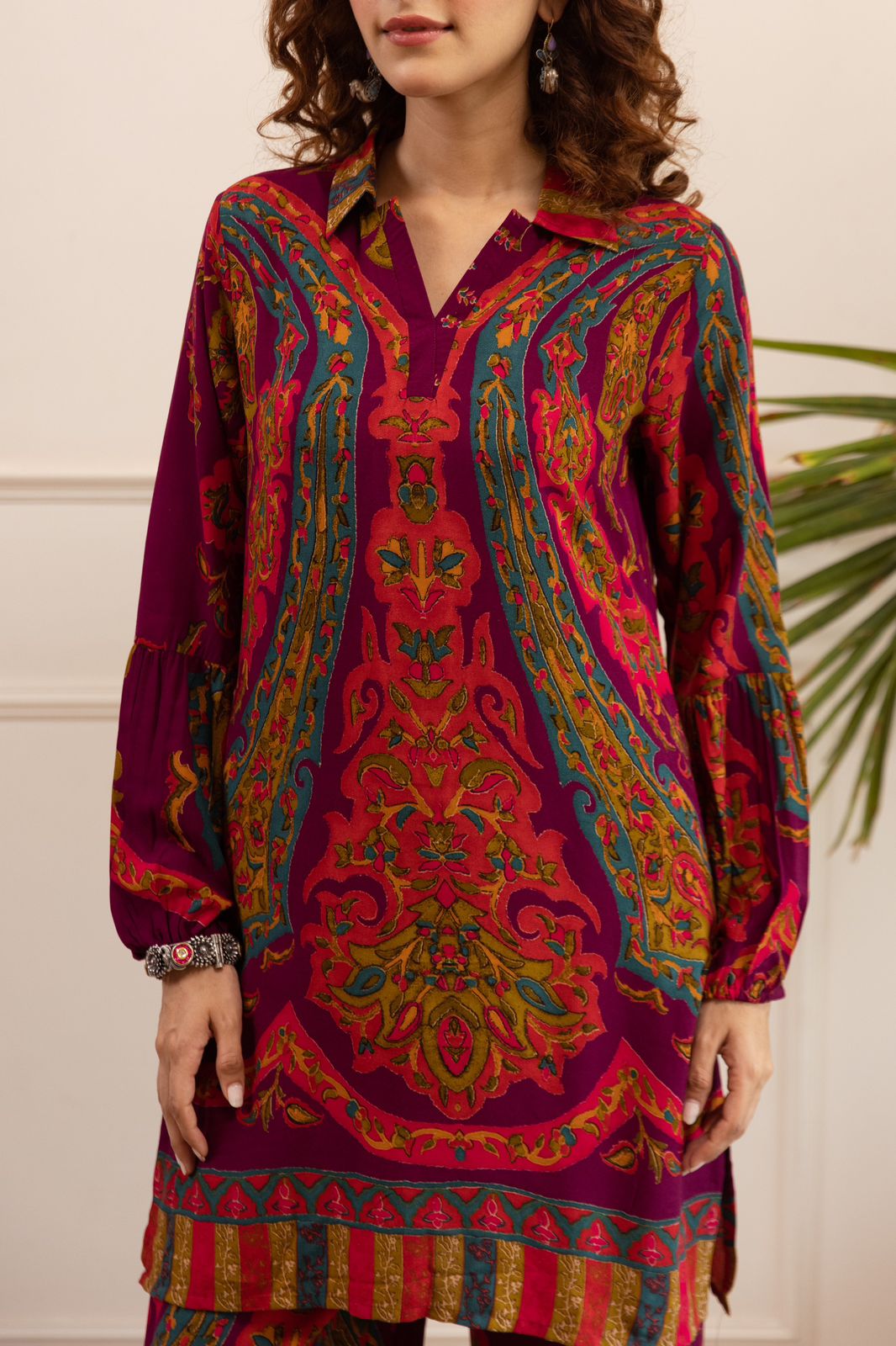 Multi Color Printed Rayon Co-Ord Set