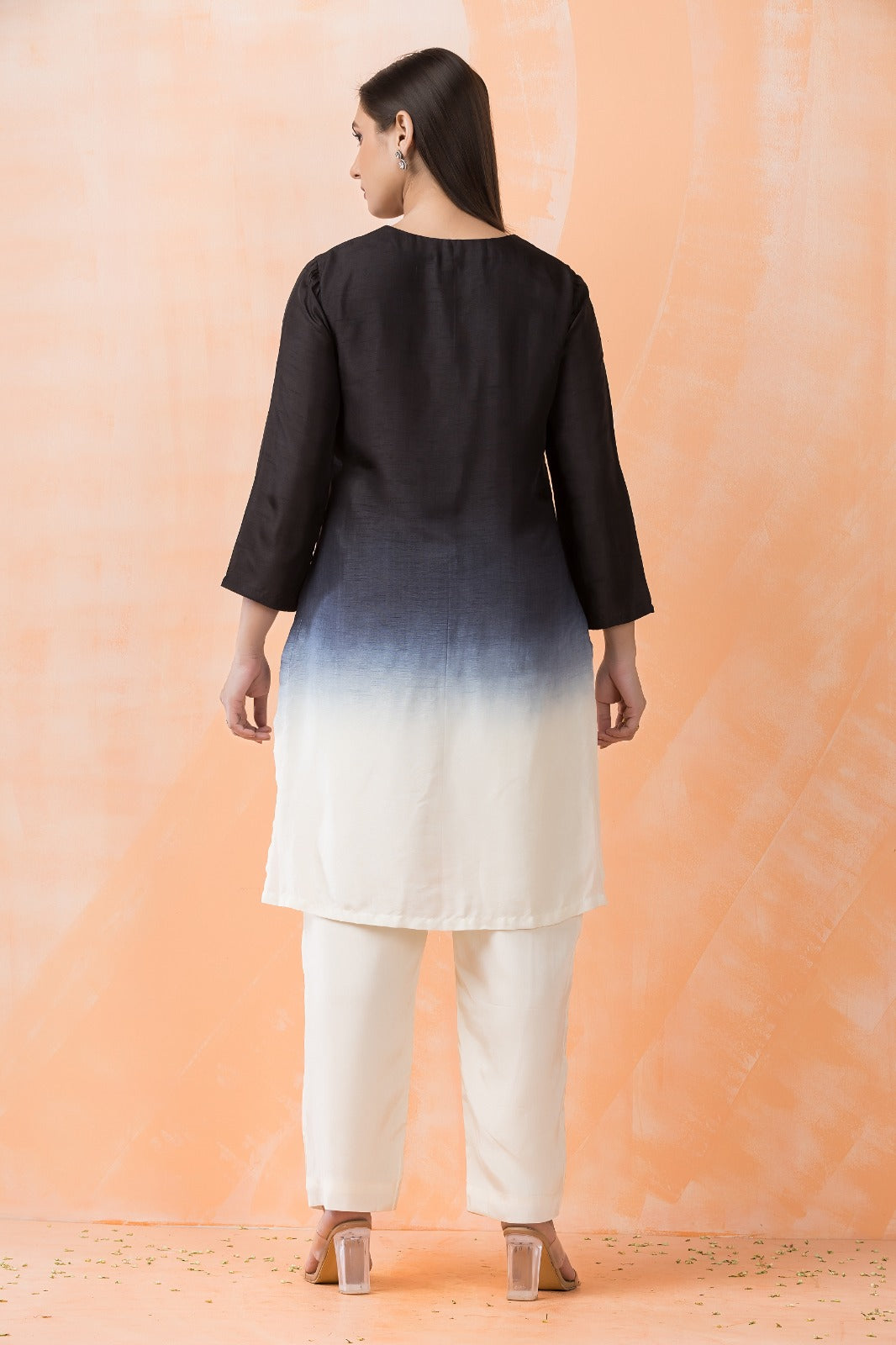 Midnight Ombré Embroidered Premium Silk Kurta Set