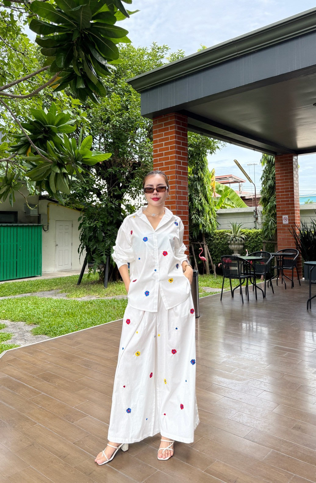 Crisp White Embroidered Organic Cotton Co-Ord Set