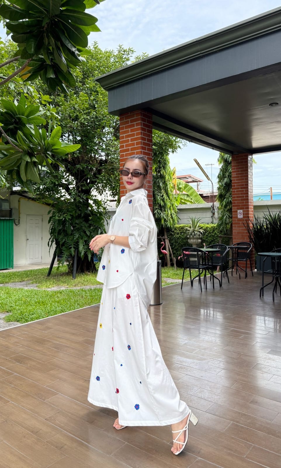 Crisp White Embroidered Organic Cotton Co-Ord Set