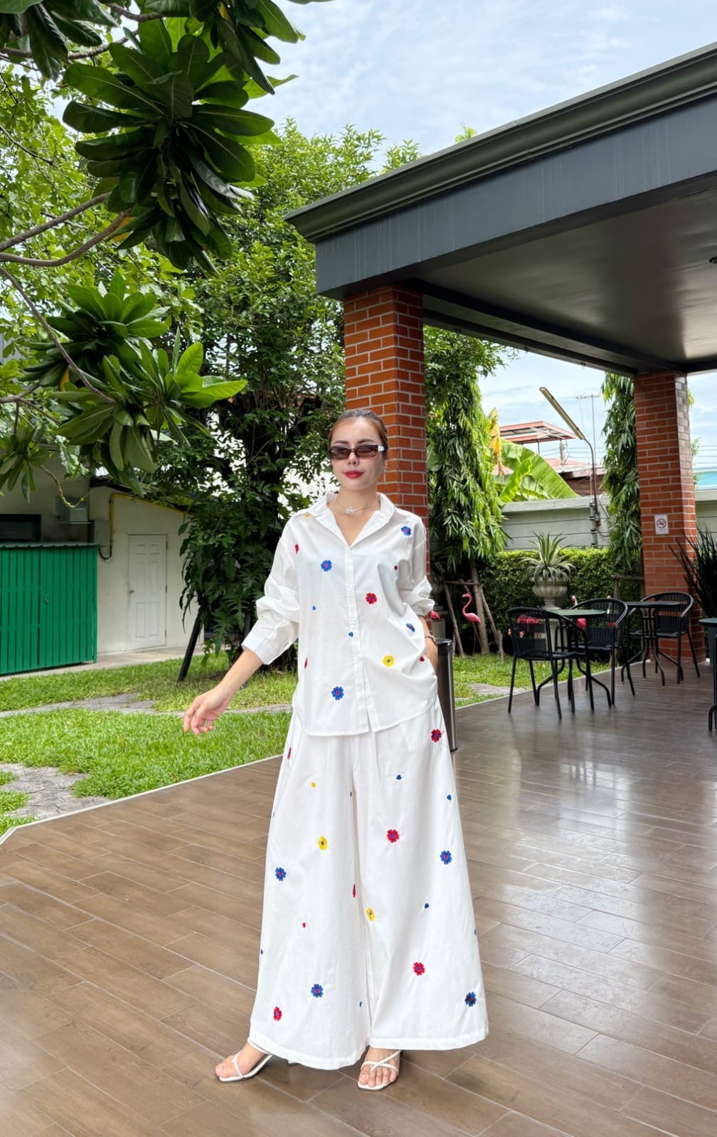 Crisp White Embroidered Organic Cotton Co-Ord Set