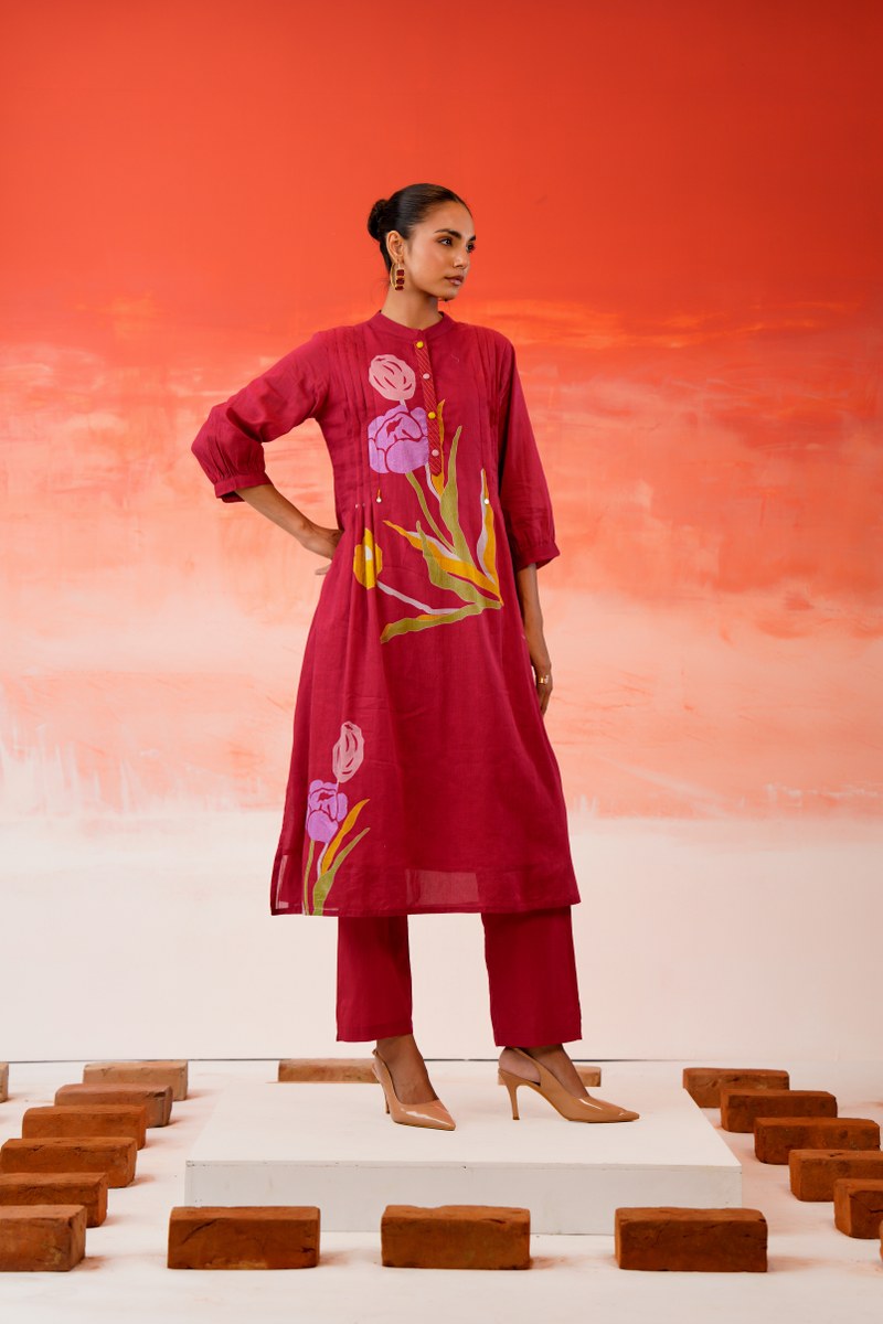 Crimson Tulip Printed Mul Cotton Kurta Set