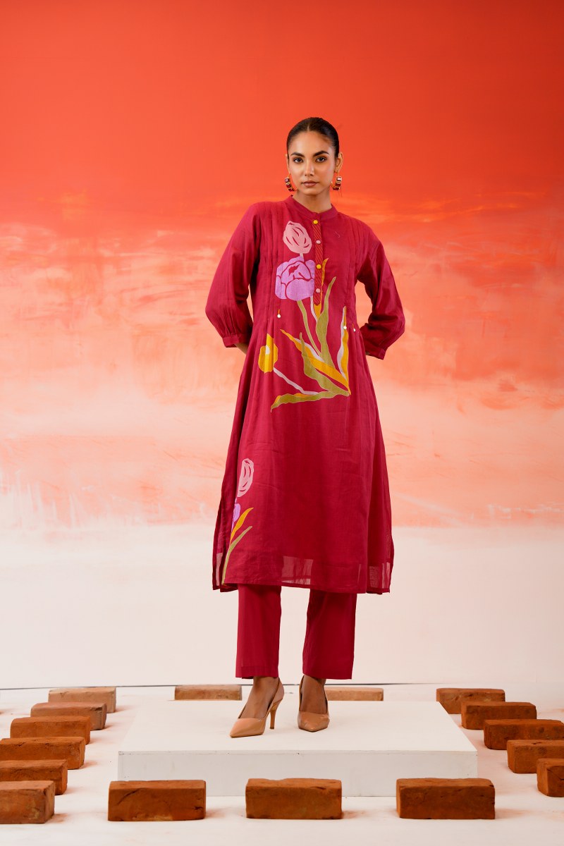Crimson Tulip Printed Mul Cotton Kurta Set