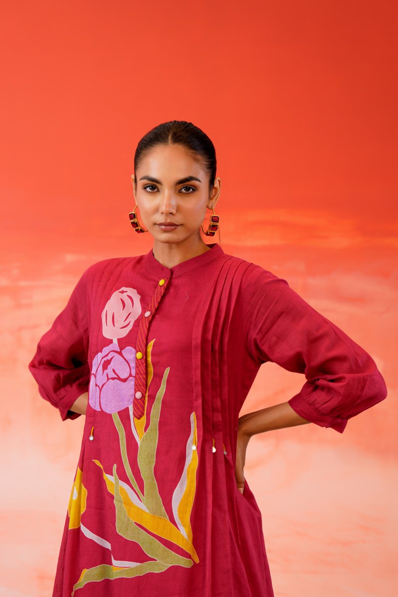 Crimson Tulip Printed Mul Cotton Kurta Set