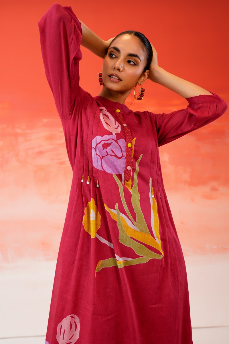 Crimson Tulip Printed Mul Cotton Kurta Set