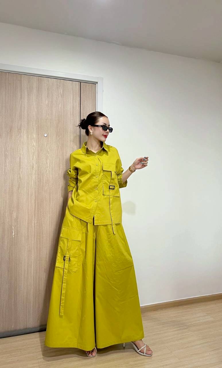 Chartreuse Green Cotton Co-Ord Set