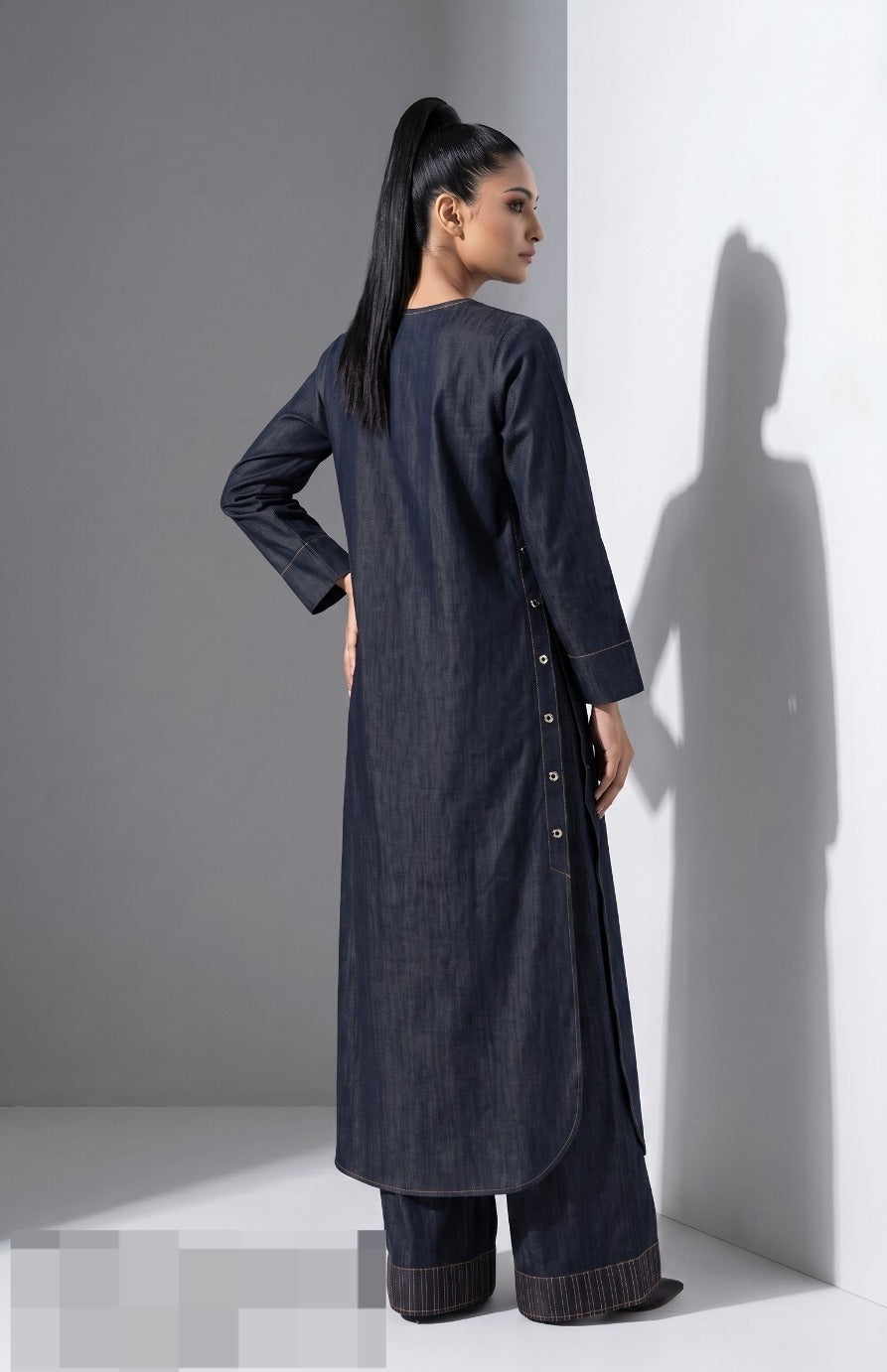 Obsidian Edge Solid Denim Co-Ord Set