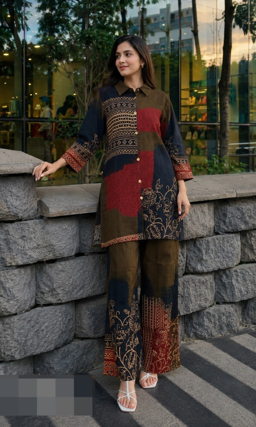 Mosaic Printed Crepe Silk Co-Ord Set