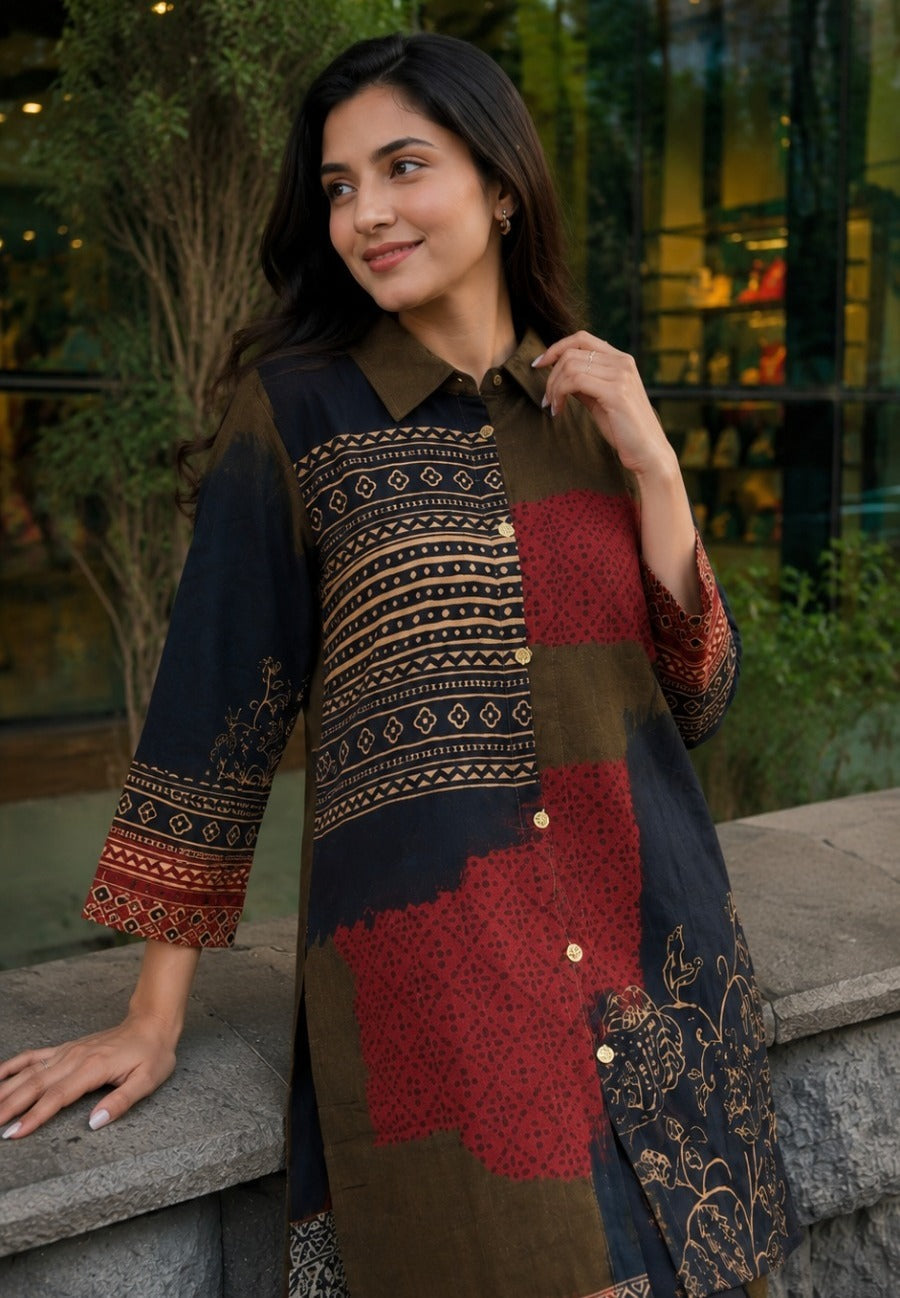 Mosaic Printed Crepe Silk Co-Ord Set