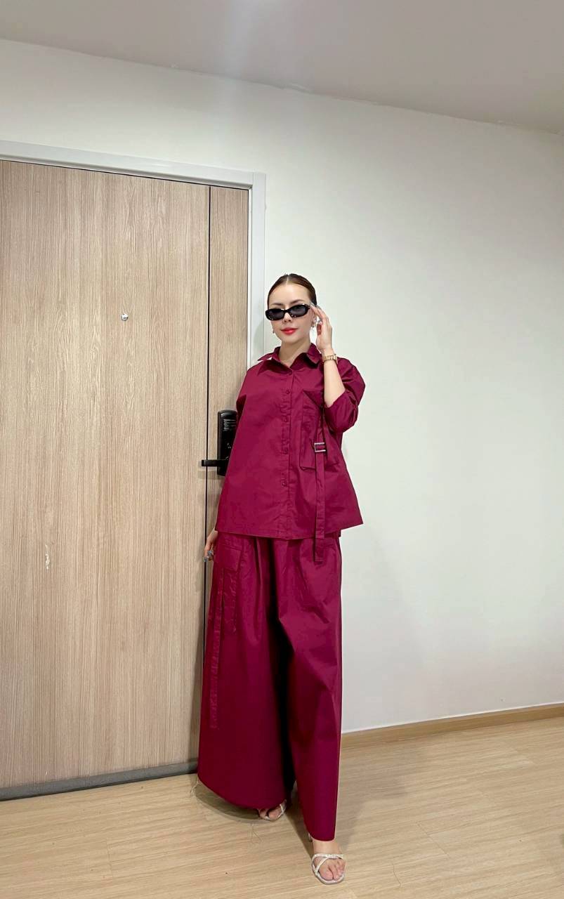 Cherry Red Cotton Co-Ord Set