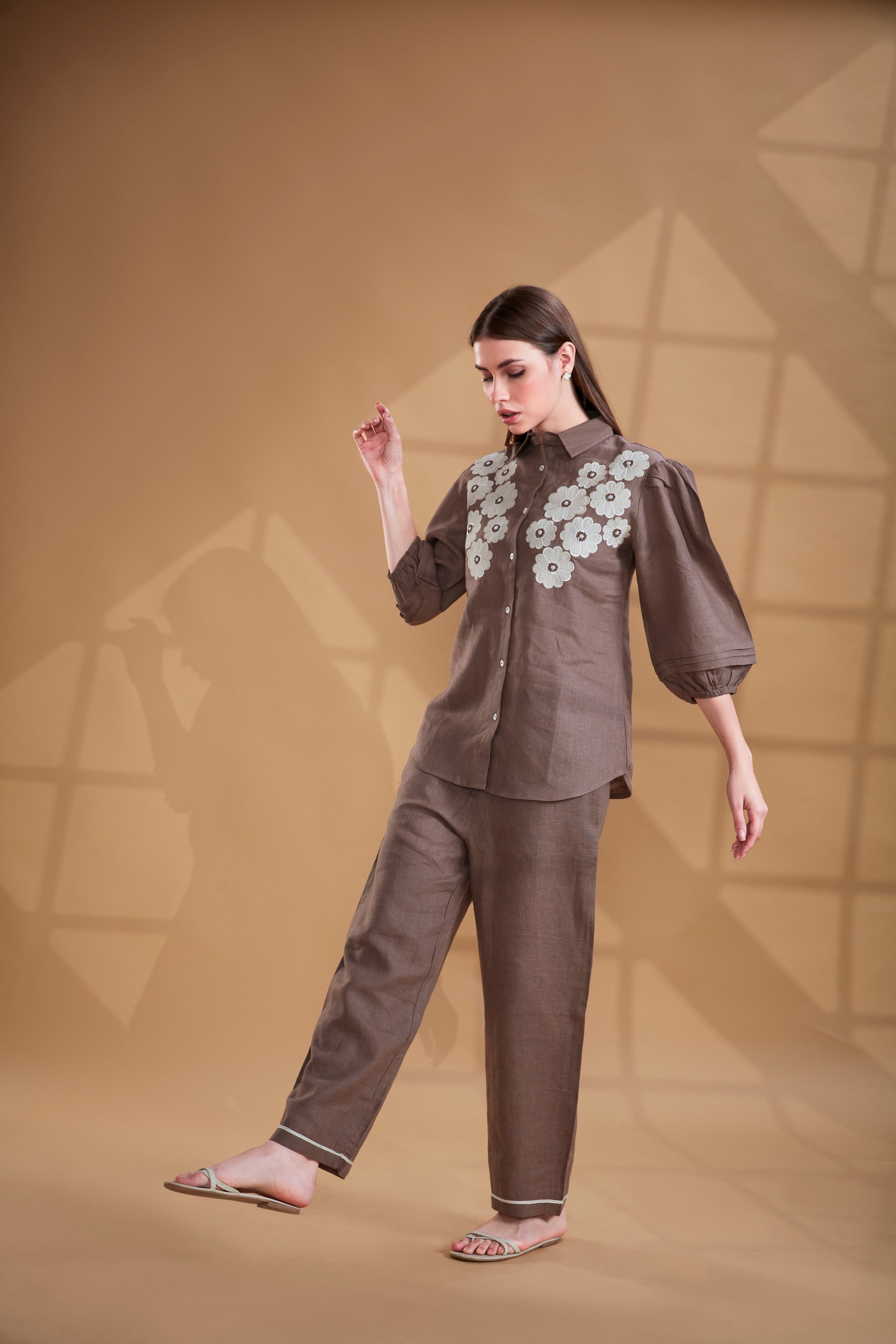 Luna Loom Embroidered Linen Co-Ord Set