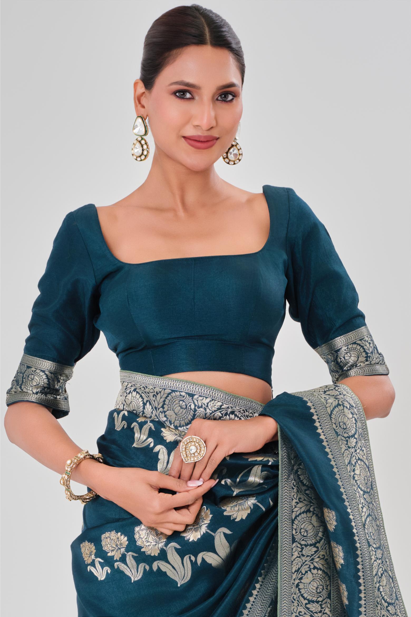 Blue Zari Woven Dola Silk Saree