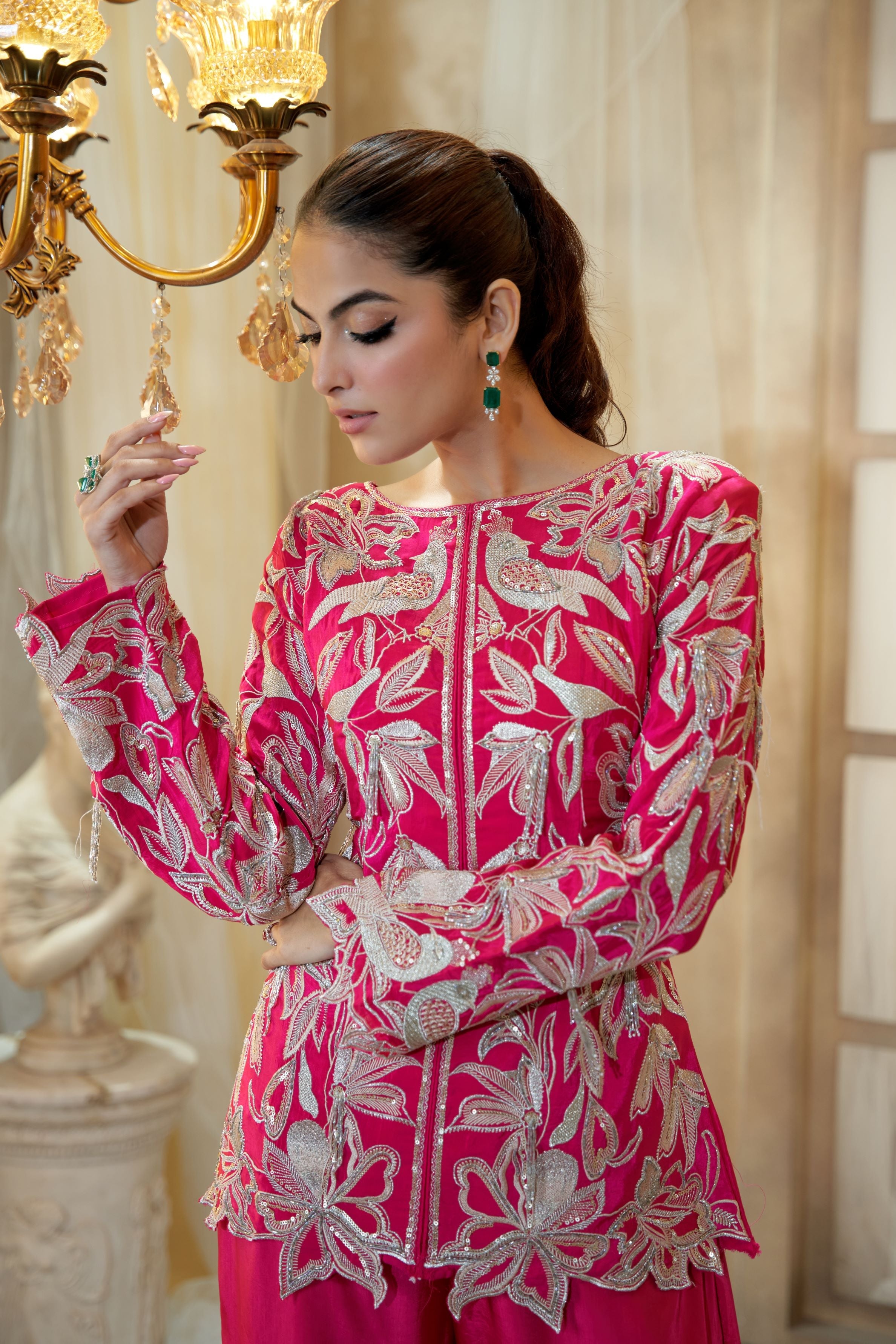 Pink Embroidered Co-Ord Set