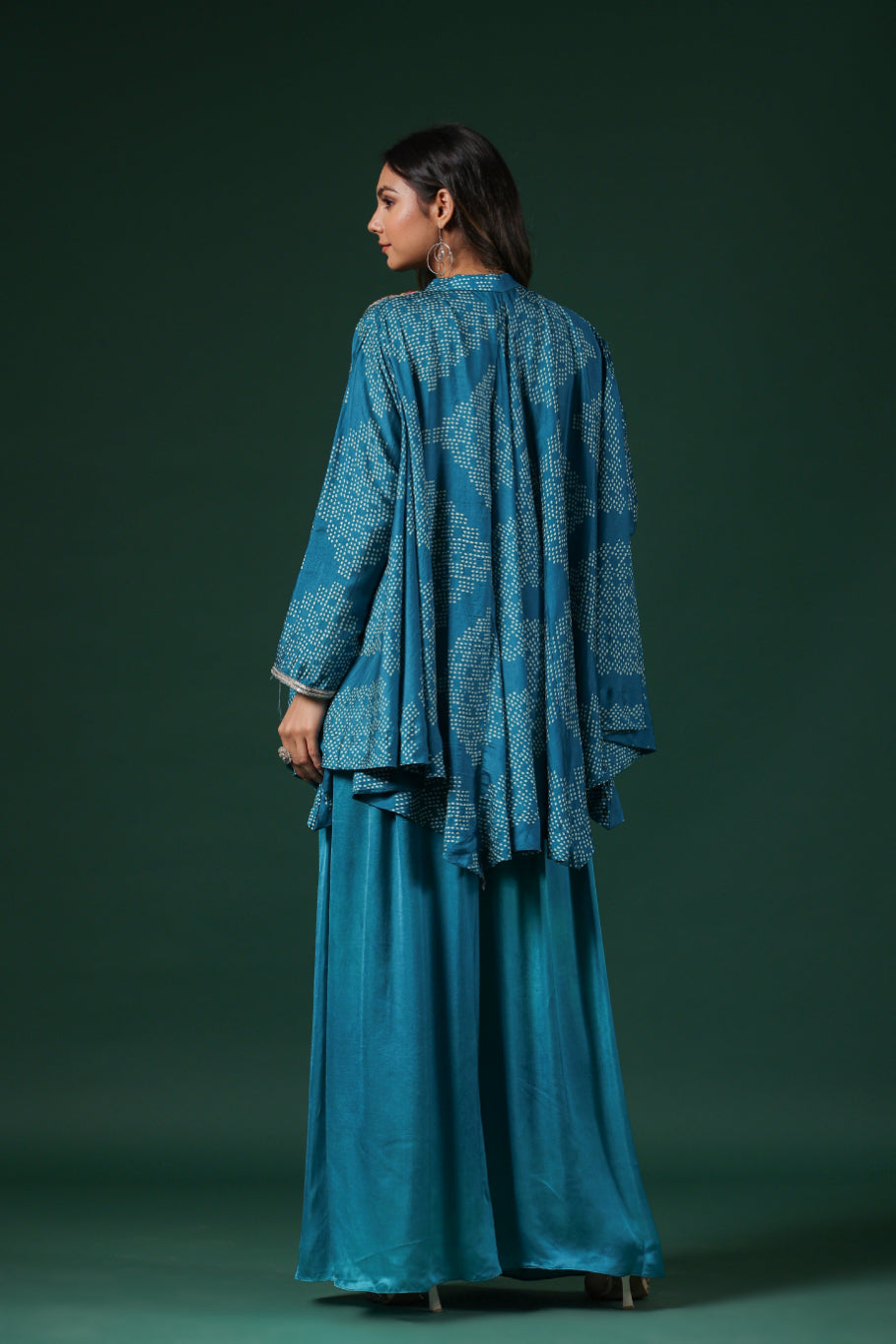 Sky Blue Embroidered Premium Silk Tunic & Palazzo Set