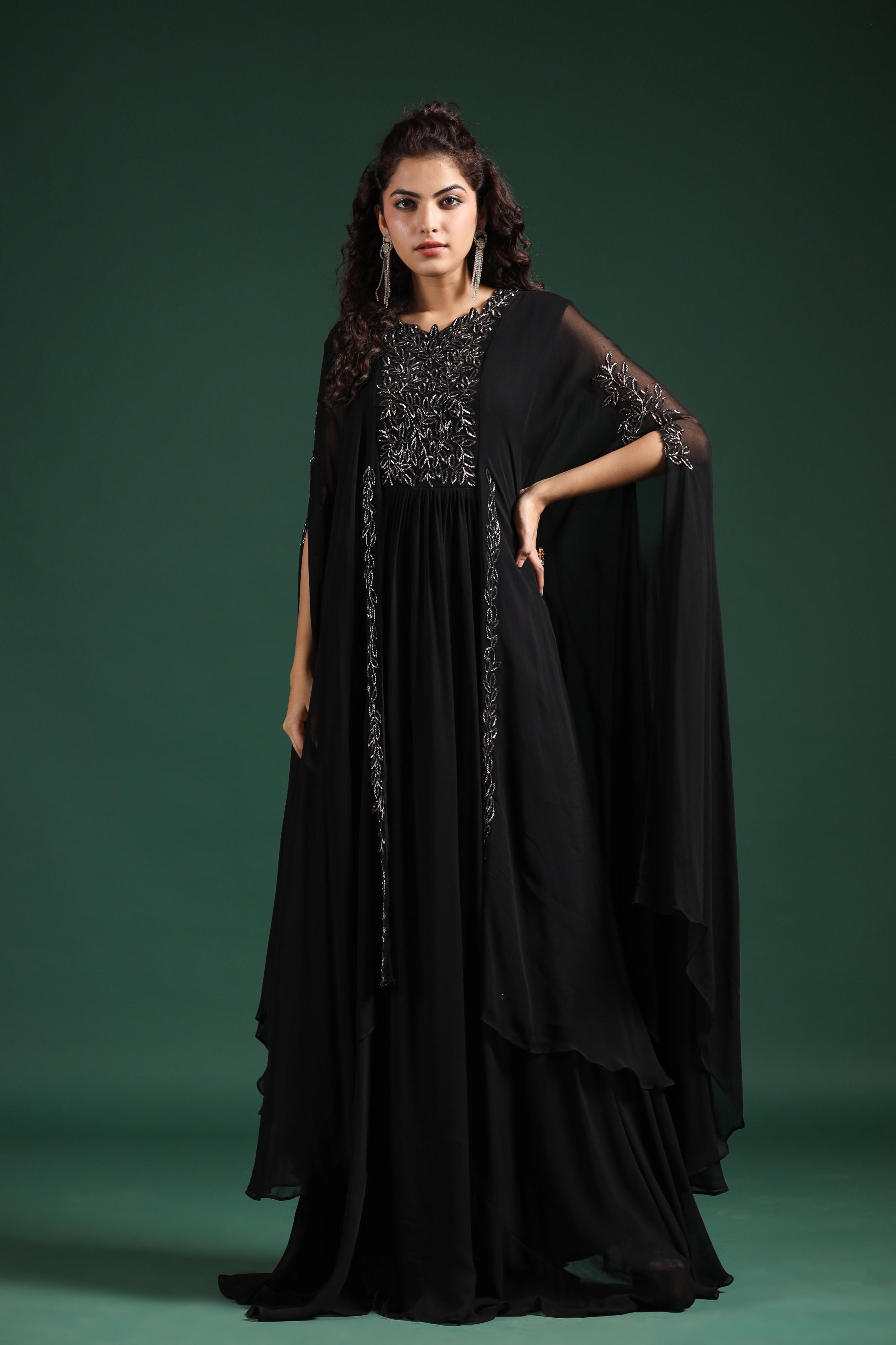 Embellished Cape Dress – Ramialali